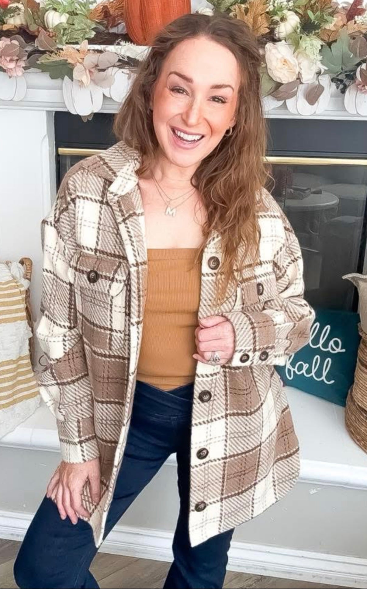 Brown Plaid Shacket