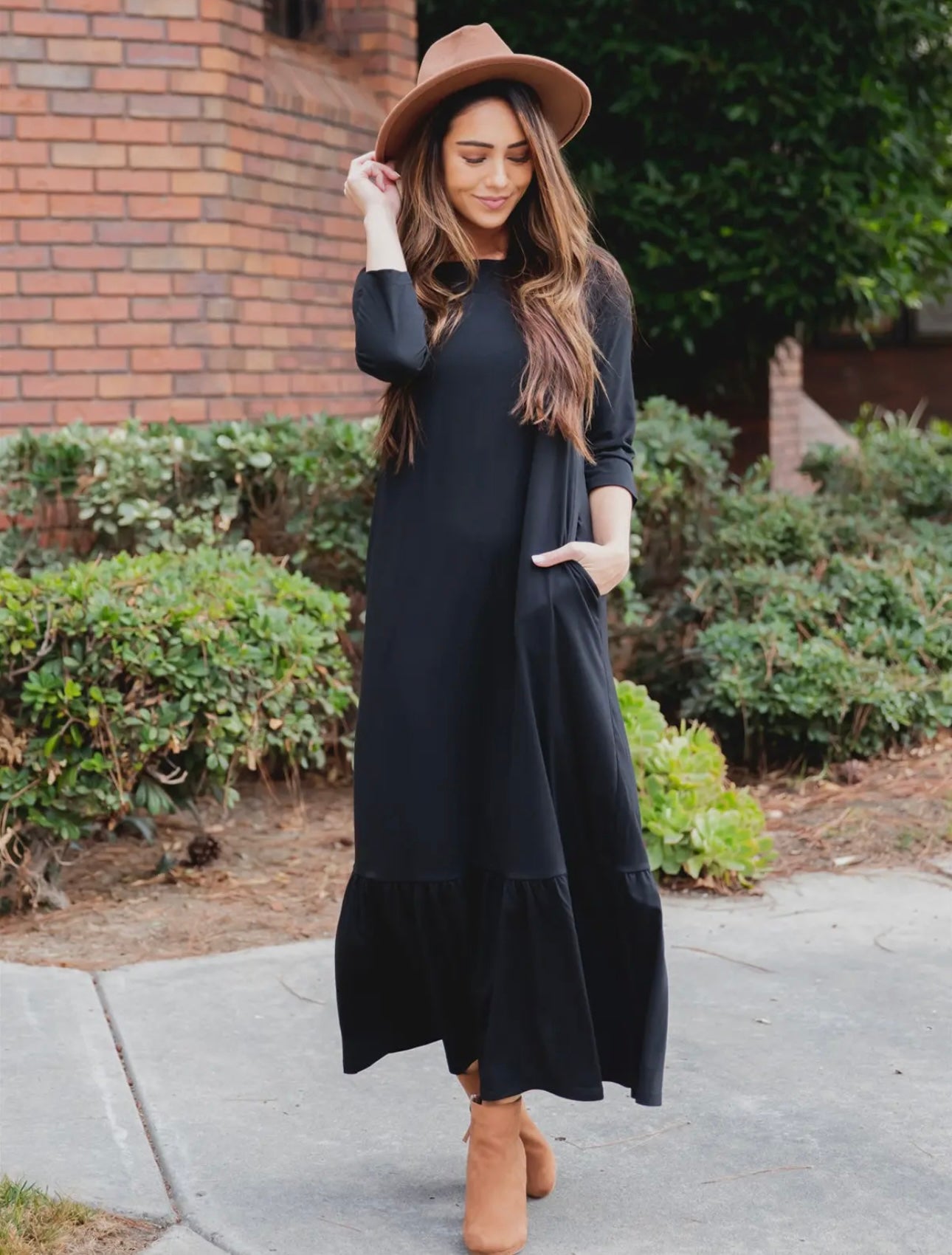 3/4 Sleeve Maxi Sander Dress