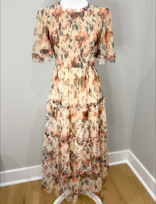 Kellie Floral Mesh Dress