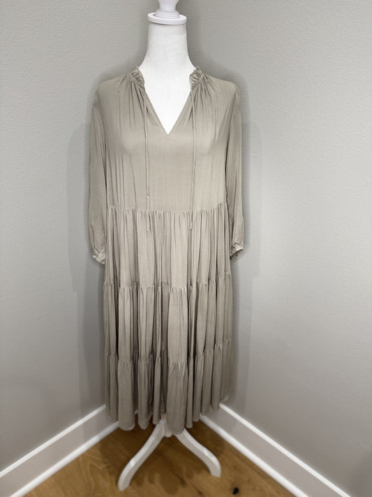 Ruffle Neck Tiered Dress