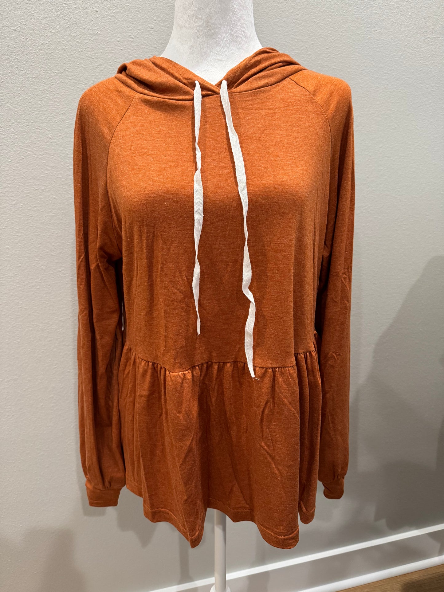 Long Sleeve Peplum Hoodie